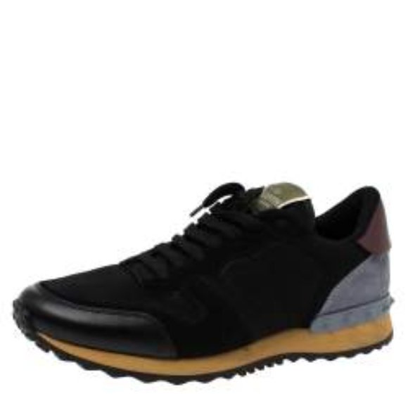 NIB Valentino Garavani Rockrunner Stud Sneaker, Black Men's US 9 $1,292 - Picture 2 of 11